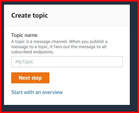 Picture showing the field to enter the topic name